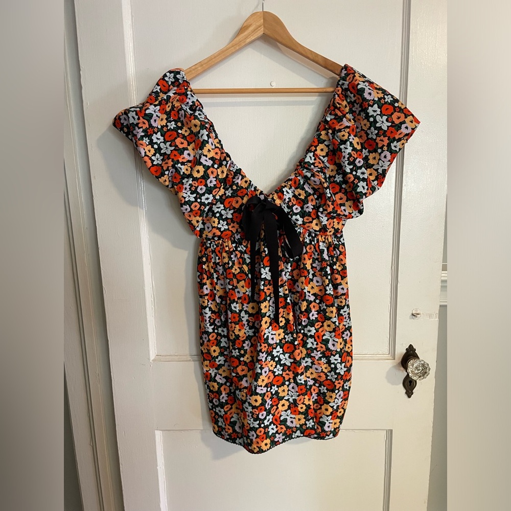 AGUA by AGUA BENDITA La Fania Horizonte Floral Cotton Mini Dress Size XS - Picture 6 of 13